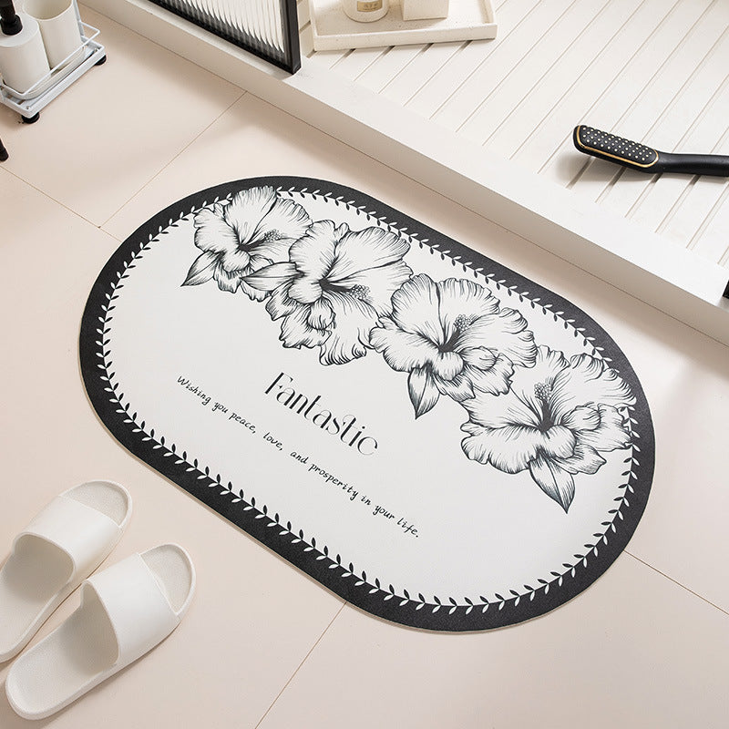 Floral Design Anti-Slip Bath Mat Kalsten