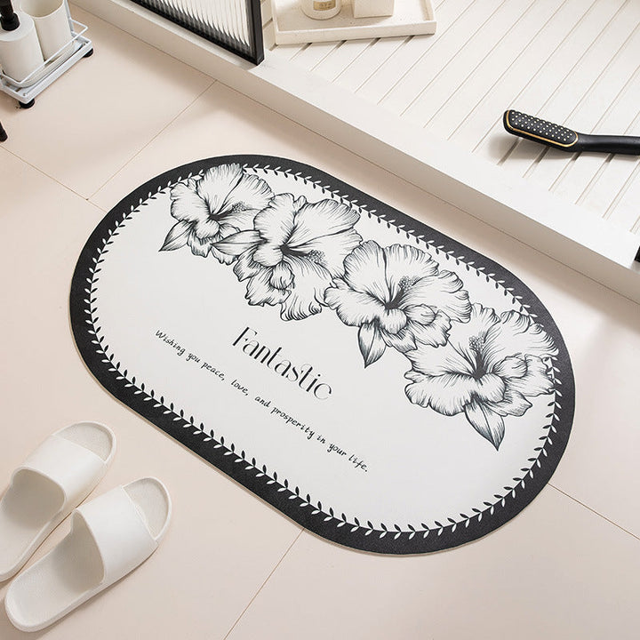 Floral Design Anti-Slip Bath Mat Kalsten