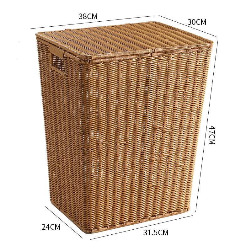 Handcrafted Rectangular Wicker Laundry Hamper Kalsten