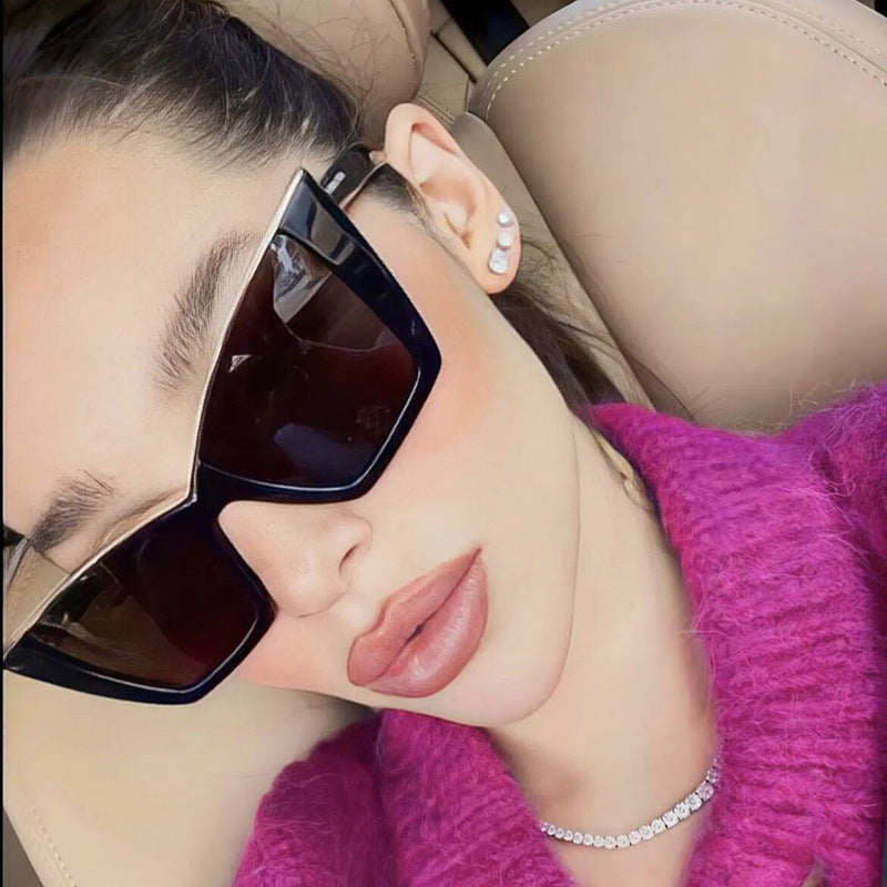 Women extravagant sunglasses with unique design and golden accents Kalsten