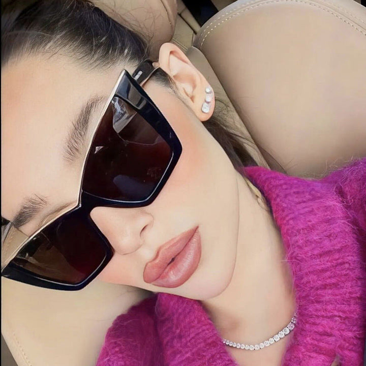 Women extravagant sunglasses with unique design and golden accents Kalsten