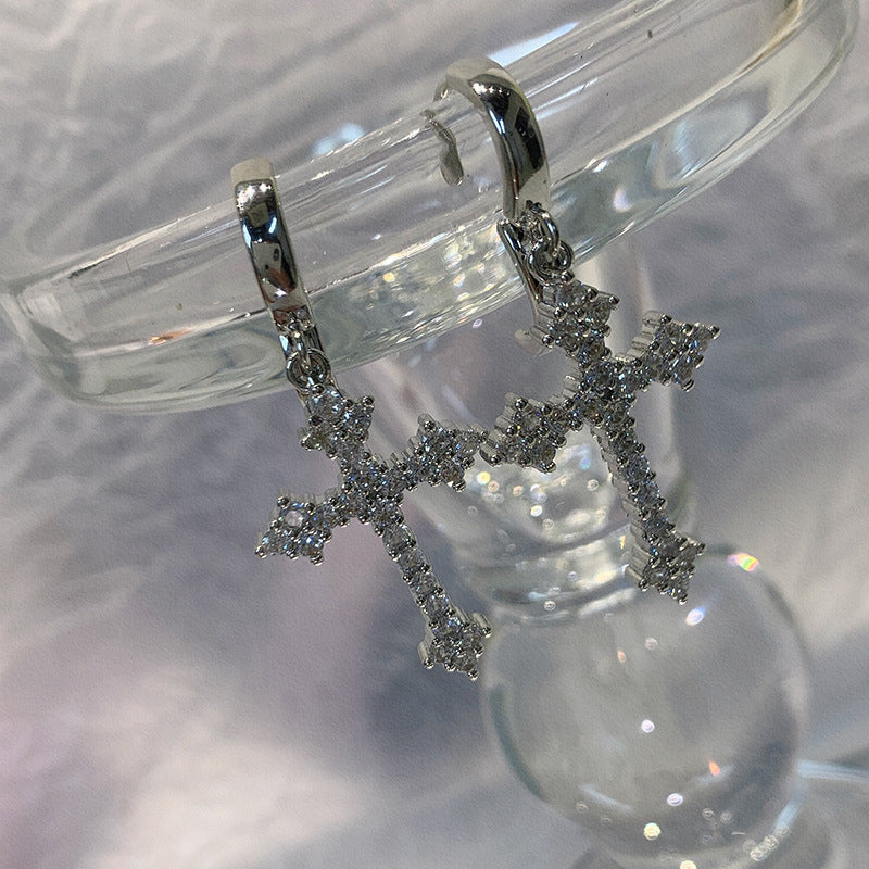 Elegant Cross Earrings with Sparkling Stones Kalsten