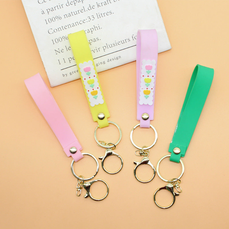 Unisex keychain made of durable silicone with playful design Kalsten