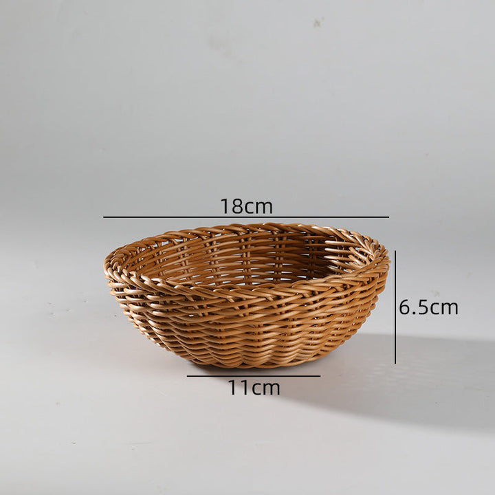 Handcrafted Round Wicker Serving Bowl Kalsten