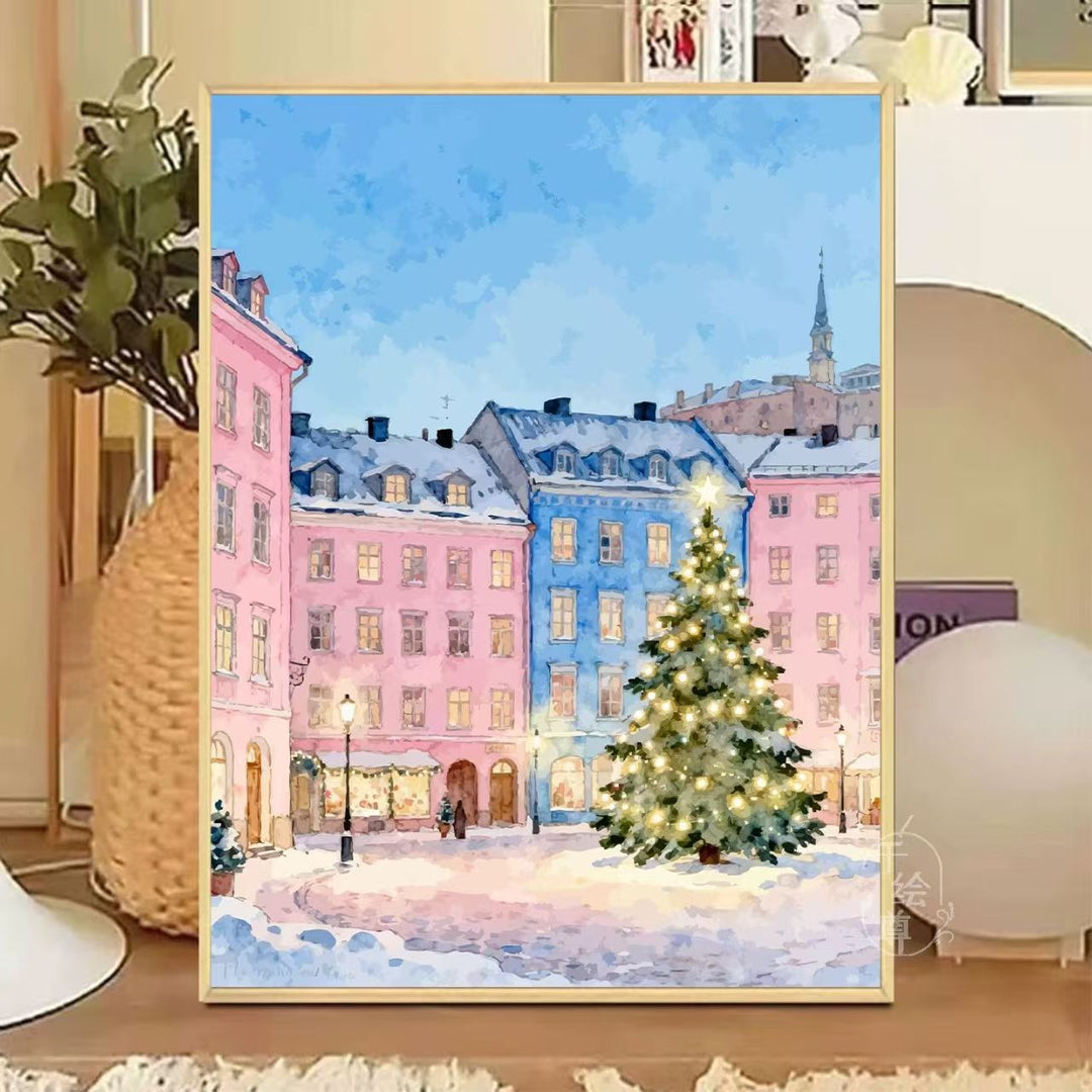 Cozy Winter-Themed Cafe Canvas Art Kalsten