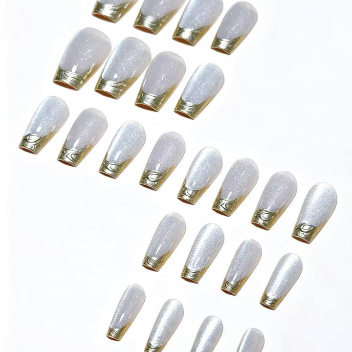 Elegant French Tip Press-On Nail Set Kalsten 1787380647