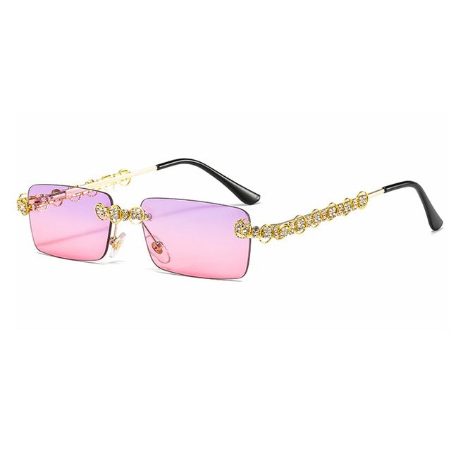 Women's designer sunglasses with sparkling frame and rectangular lenses Kalsten