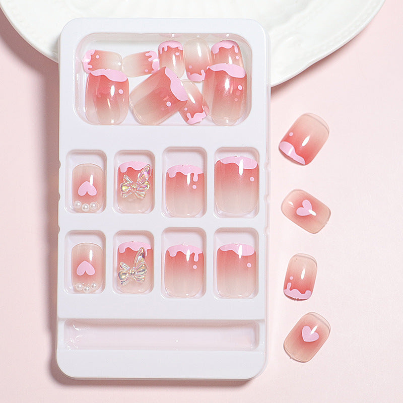 Romantic Heart Design Press-On Nail Set Kalsten