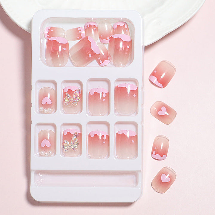 Romantic Heart Design Press-On Nail Set Kalsten