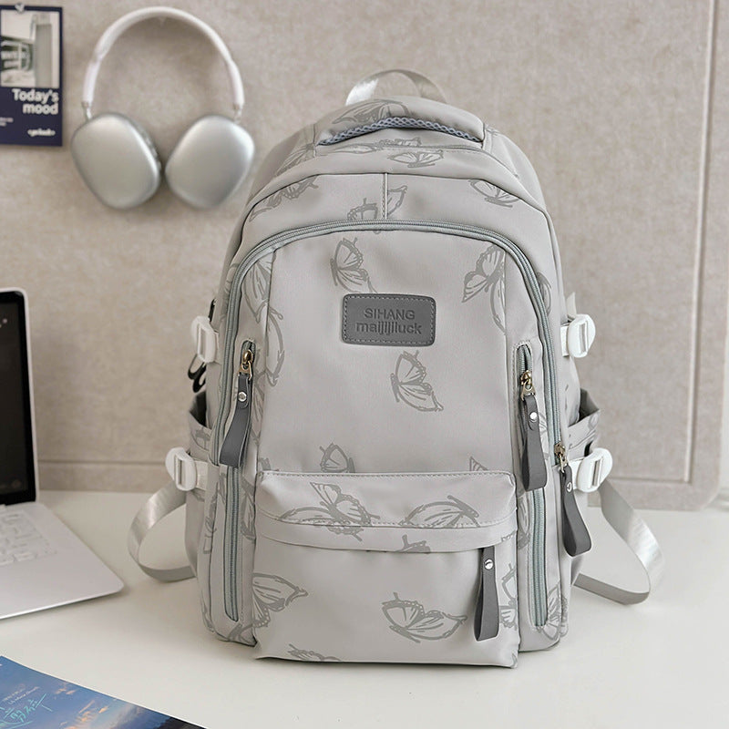 Elegant Floral Patterned School Backpack