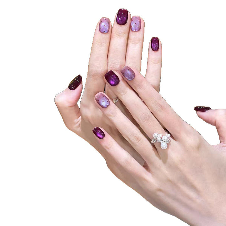 Artificial nails with ombre effect and glitter Kalsten