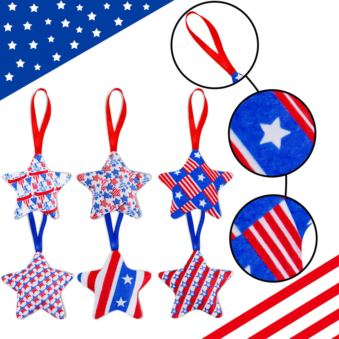 Unisex star-shaped hanging decoration made of soft felt with US flag pattern Kalsten