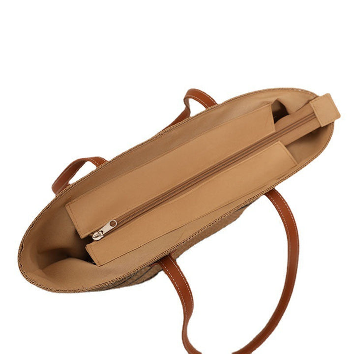 Elegant Bast Handbag with Leather Handles Kalsten