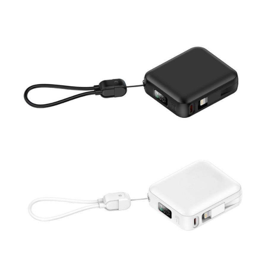 Portable power bank with integrated charging cable and digital display Kalsten