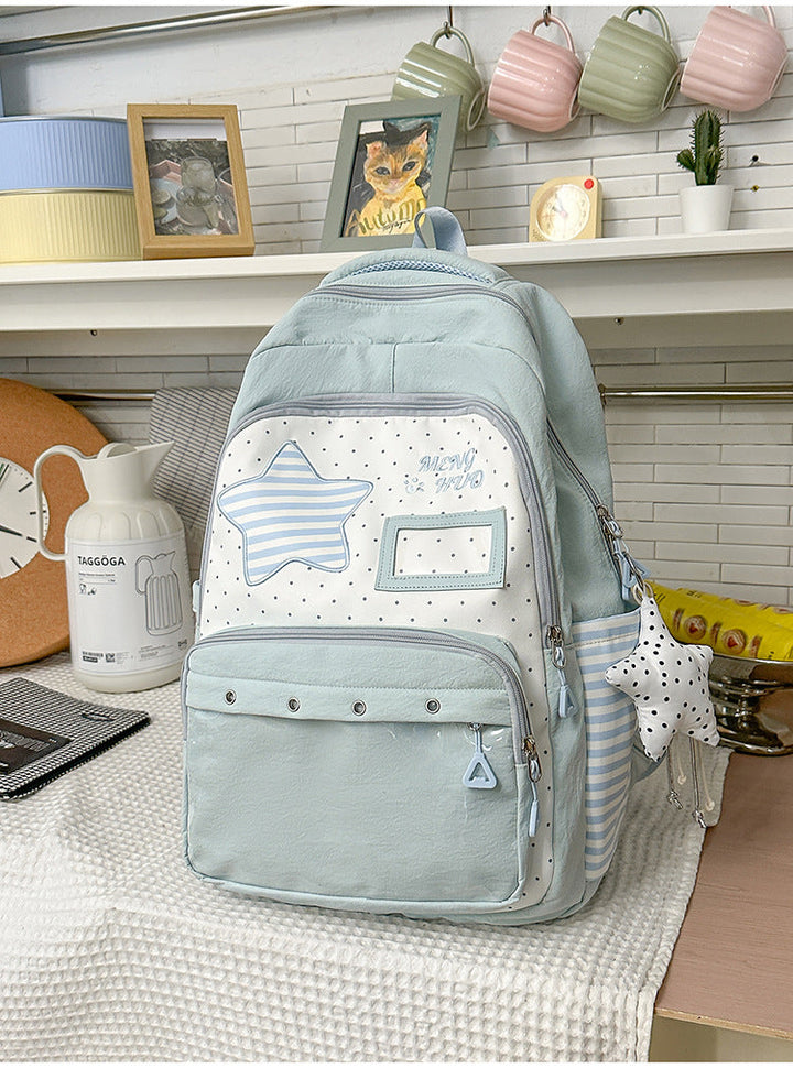 Functional Star-Embellished School Backpack