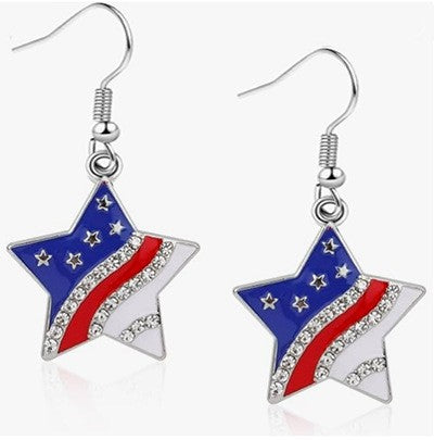 Ladies playful star earrings with crystal embellishment and hook closure Kalsten