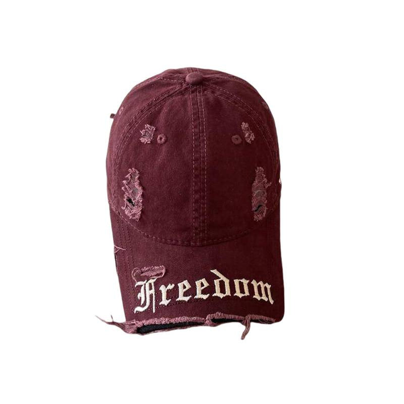 Women's Distressed Freedom Embroidered Baseball Cap Kalsten