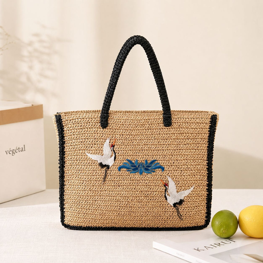 Handmade shopping bag with intricate embroidery Kalsten