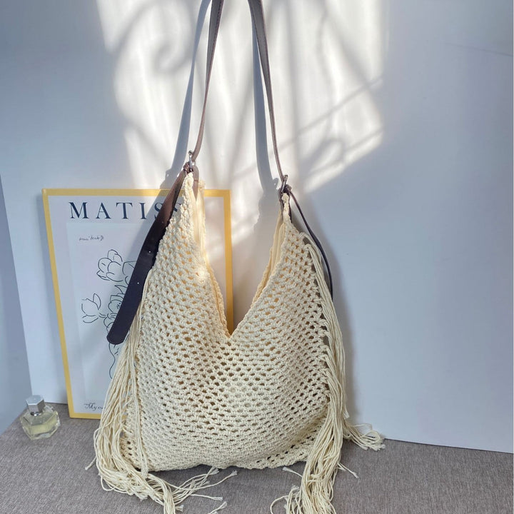 Macrame Crossbody Bag with Fringes Kalsten