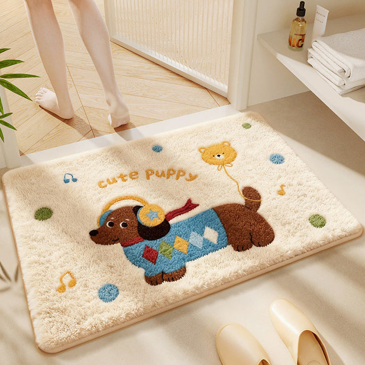 Cartoon Dog-themed Bath Rug Kalsten