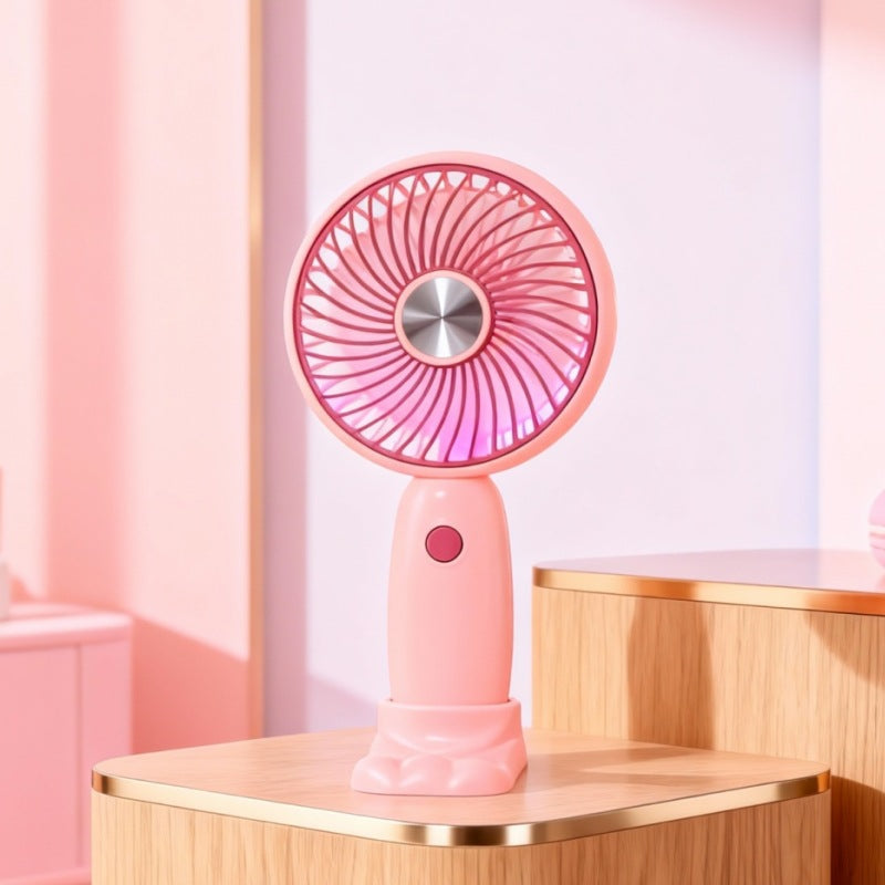 Ladies portable handheld fan with LED function and ergonomic design Kalsten