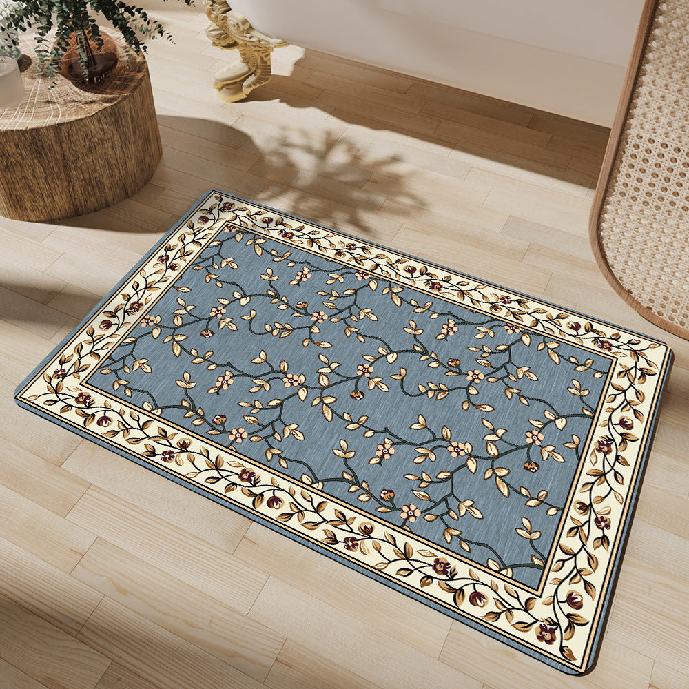 Elegant Floral Pattern Bath Mat Acalora