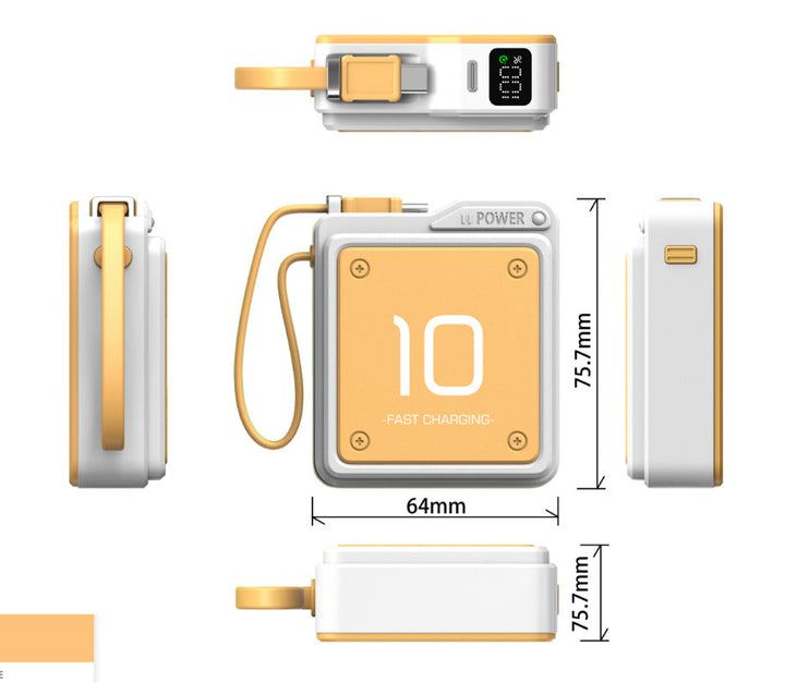 Compact fast charging power bank with digital charge level display Kalsten