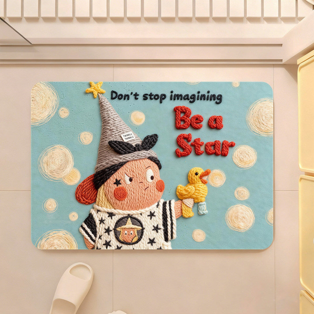 Whimsical Playful Character Bath Mat
