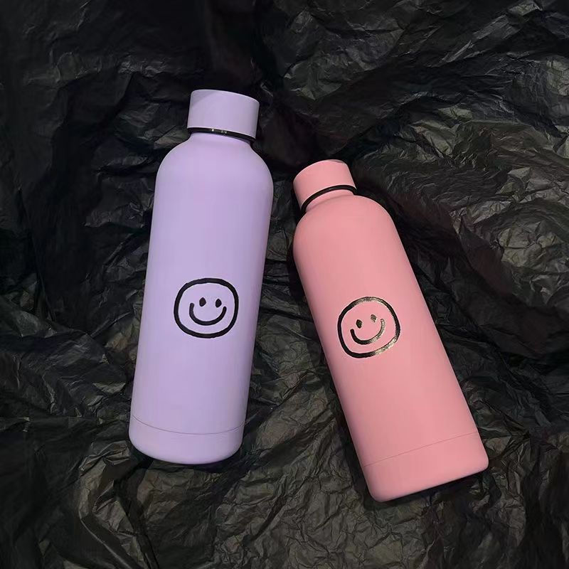 Ladies Insulated Drinking Bottle with Cheerful Smile Motif Kalsten