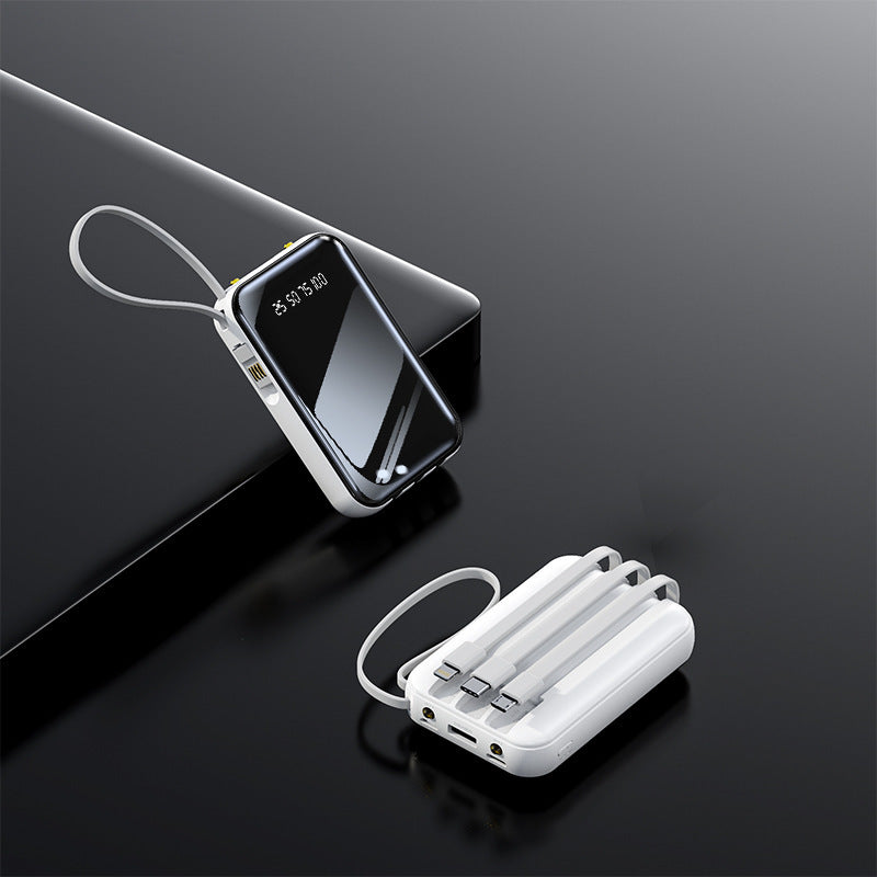 Portable power bank with integrated cable management and digital charge level display Kalsten