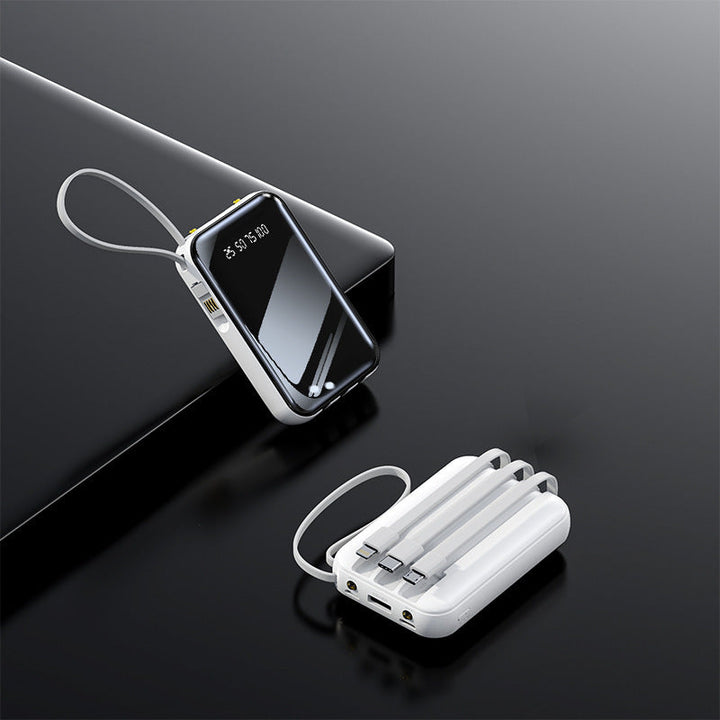 Portable power bank with integrated cable management and digital charge level display Kalsten