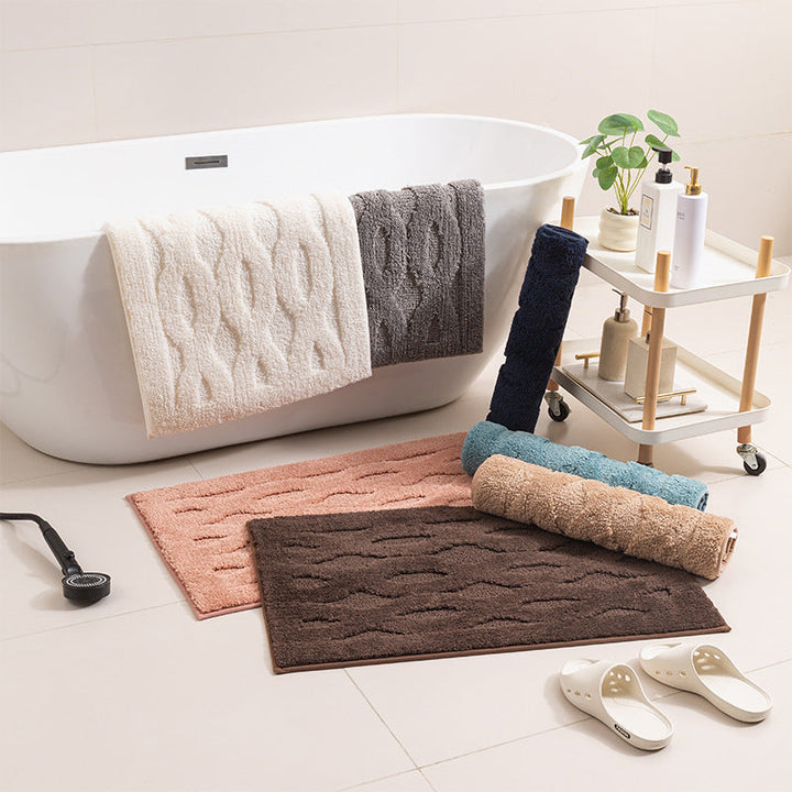 Plush Textured Bath Mat Kalsten