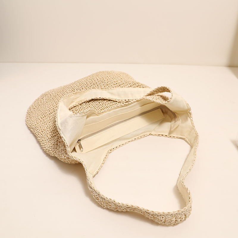 Spacious and Handcrafted Straw Tote Bag with Comfortable Shoulder Strap Kalsten