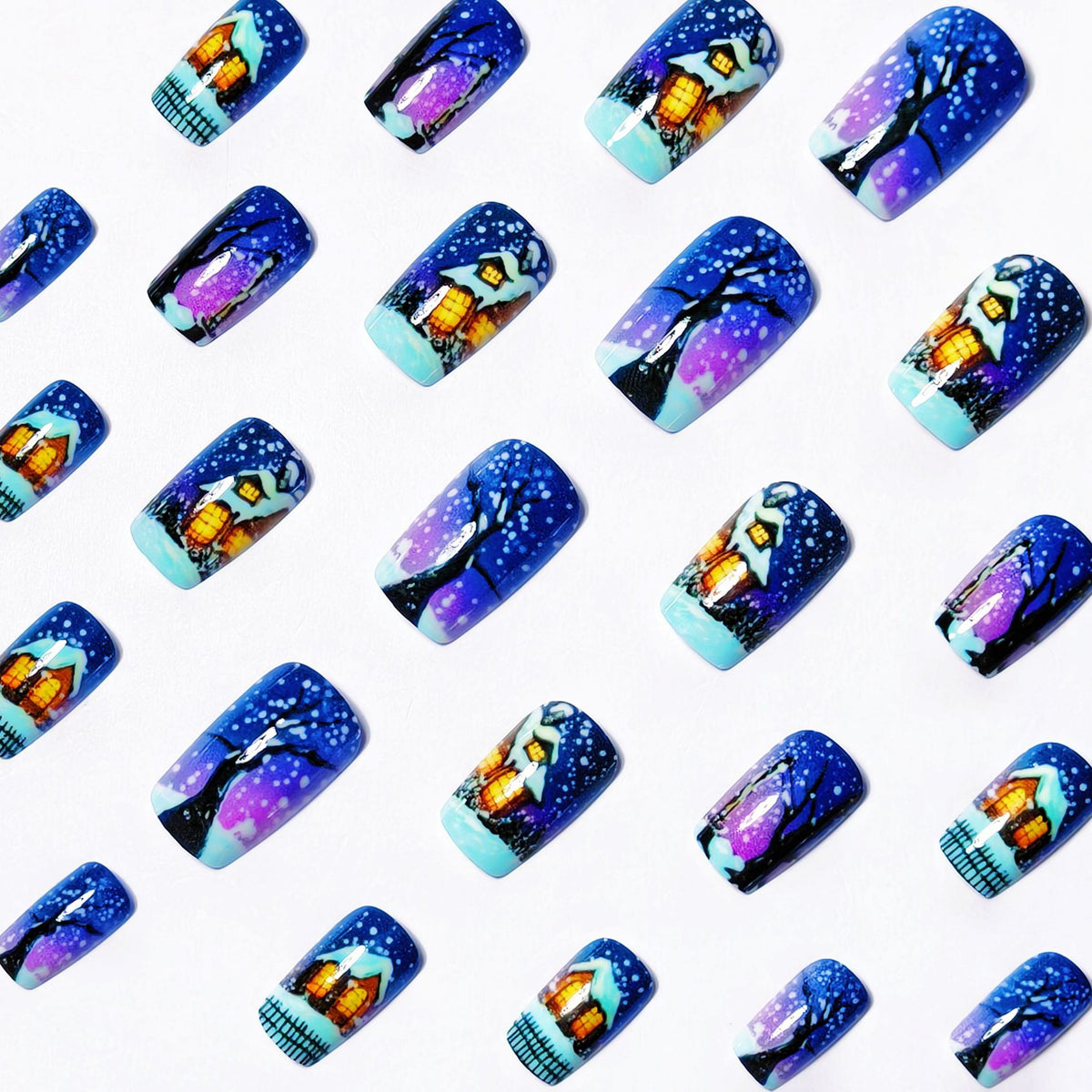 Artistic Winter Scene Nail Art Acalora