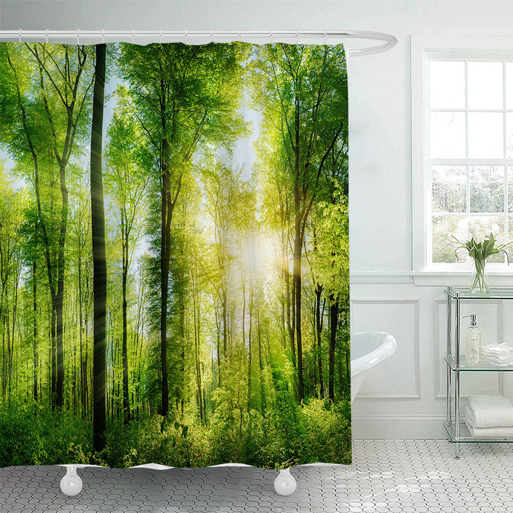 Scenic Garden Print Shower Curtain Kalsten