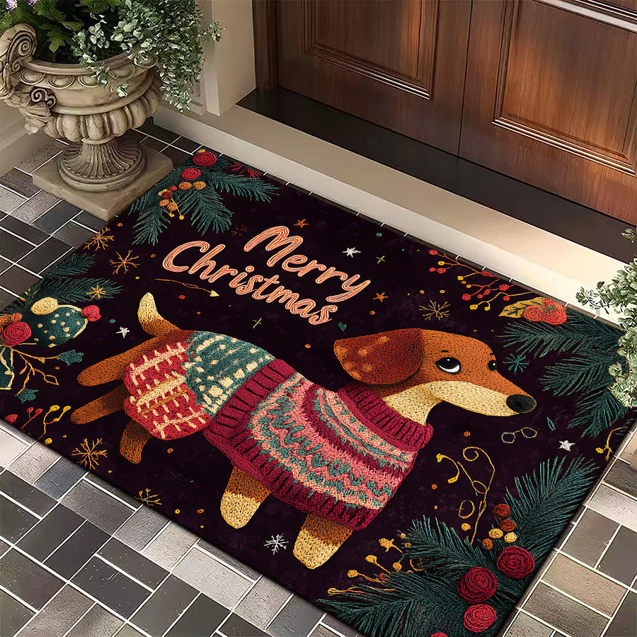 Festive Dog-Themed Entryway Mat Acalora