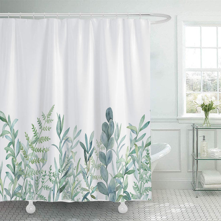 Botanical Leaf Pattern Shower Curtain Kalsten
