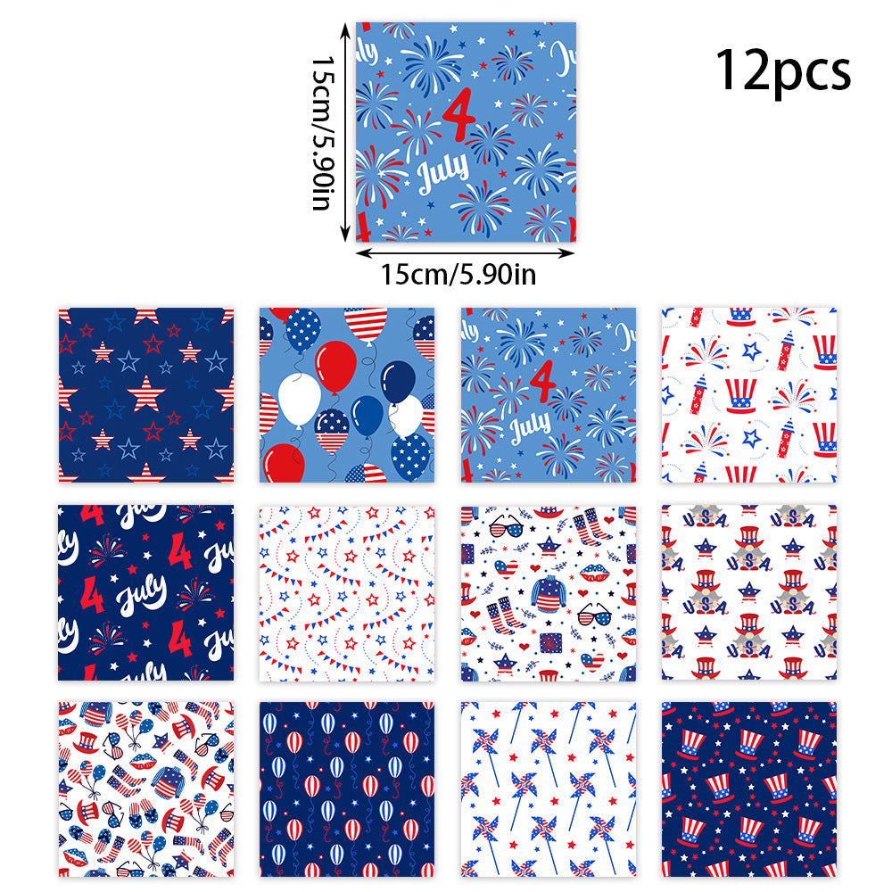 Unisex patterned party napkins made of paper with star and stripe designs Kalsten