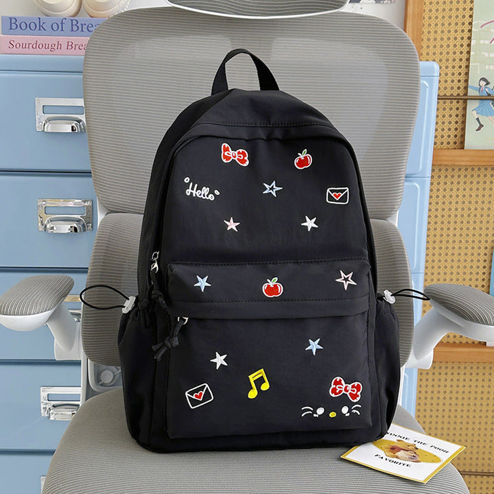 Cute Cartoon-Embroidery School Backpack