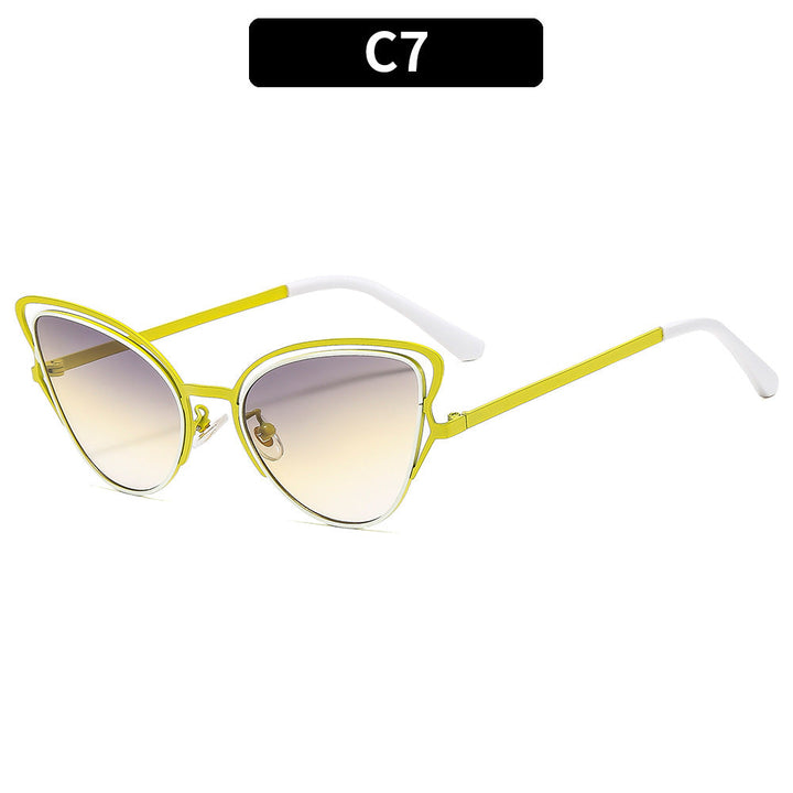 Women's Cat-Eye Sunglasses with Luxurious Metal Frame and High-Quality Gradient Lenses Kalsten