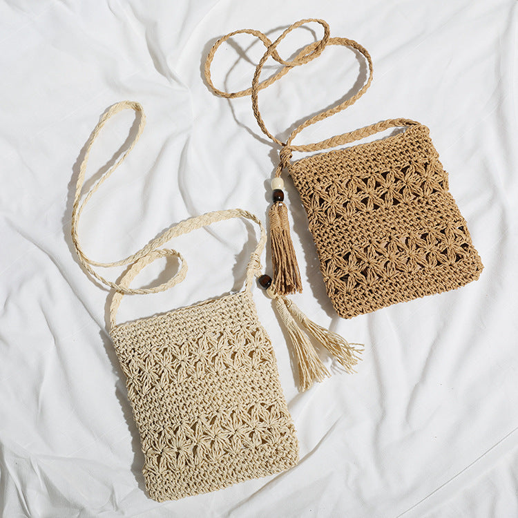 Handmade macrame shoulder bag with tassel detail Kalsten