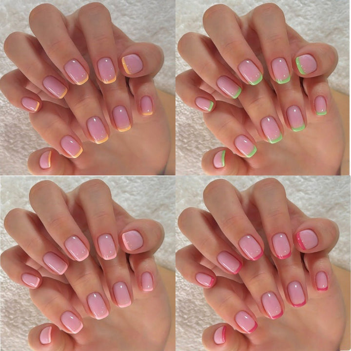 Chic French Tip Acrylic Press-On Nails Kalsten