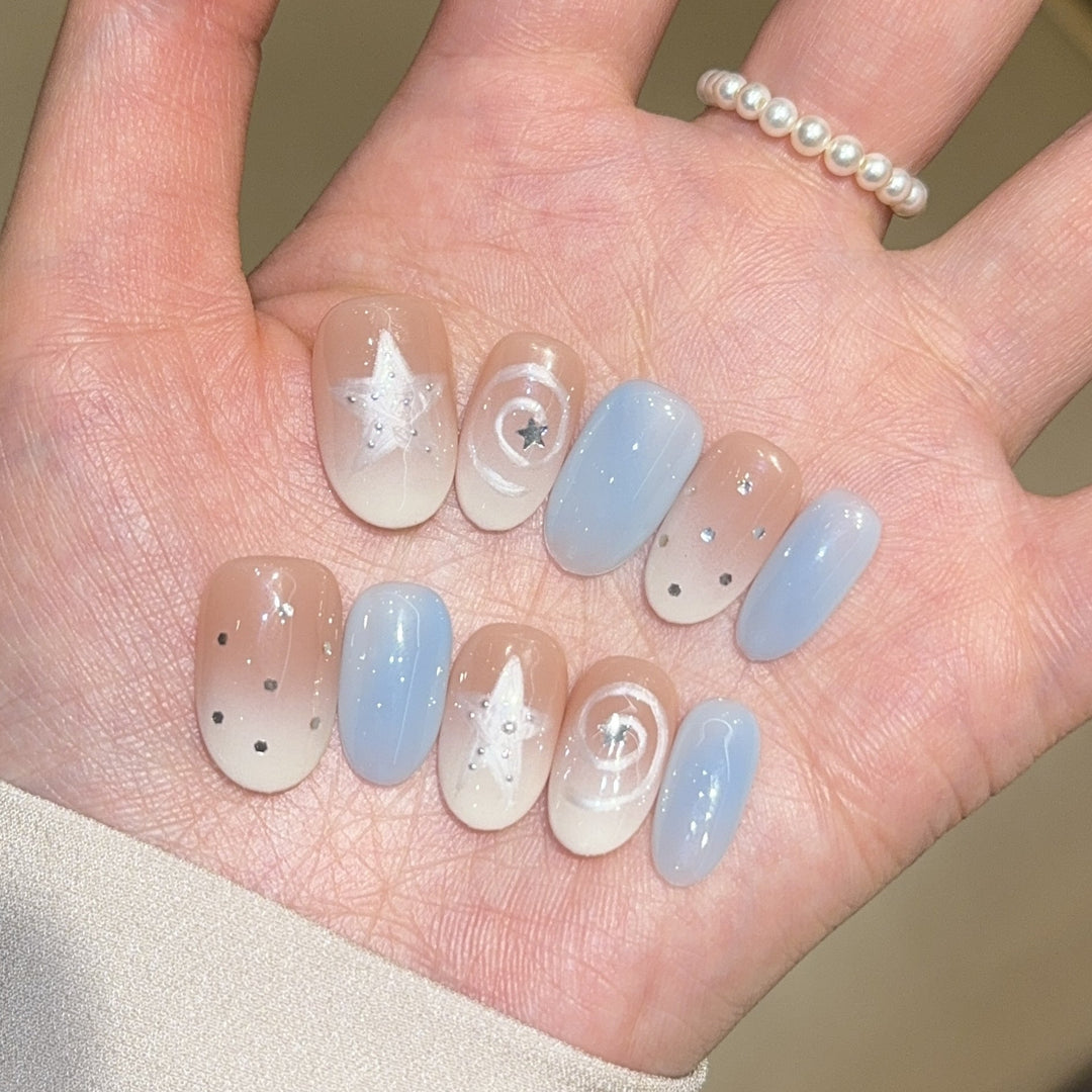 Artificial Nail Tips in Sparkling Star Design Kalsten