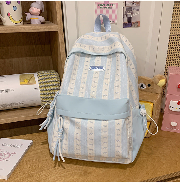 Charming Decorative Bow-Embellished School Backpack