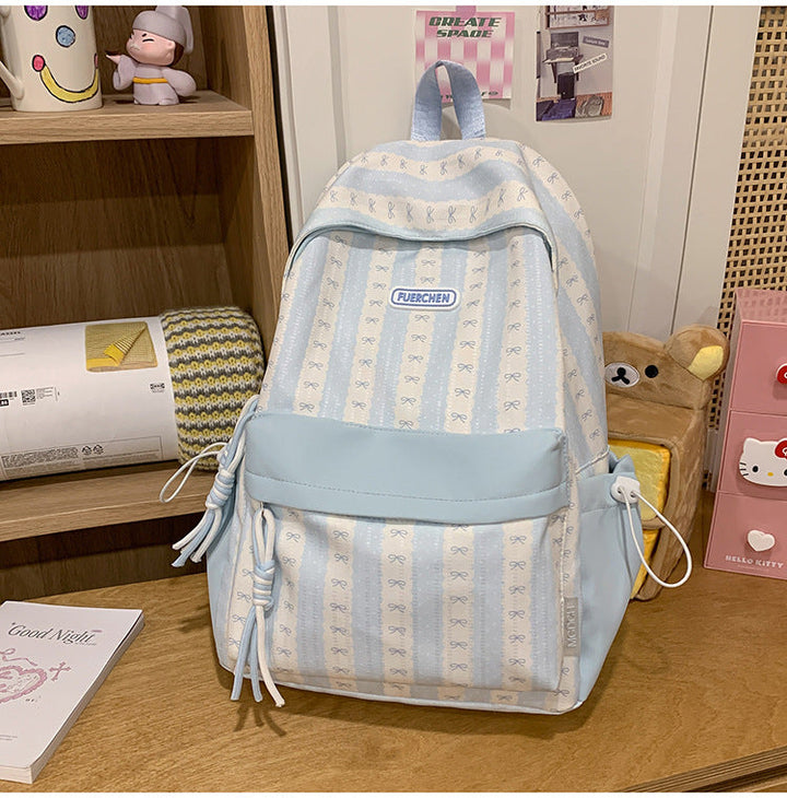 Charming Decorative Bow-Embellished School Backpack