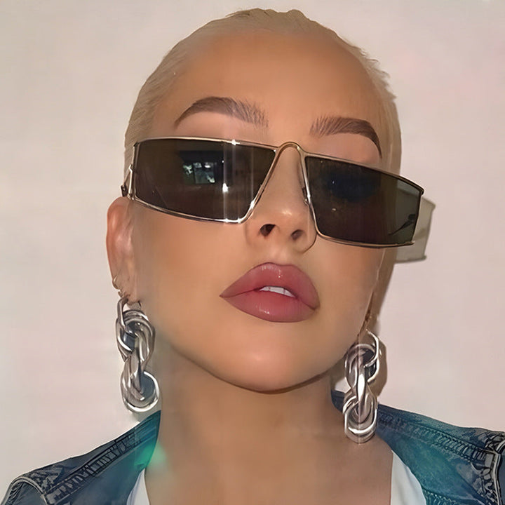 Ladies trendy sunglasses in a futuristic design with square lenses Kalsten