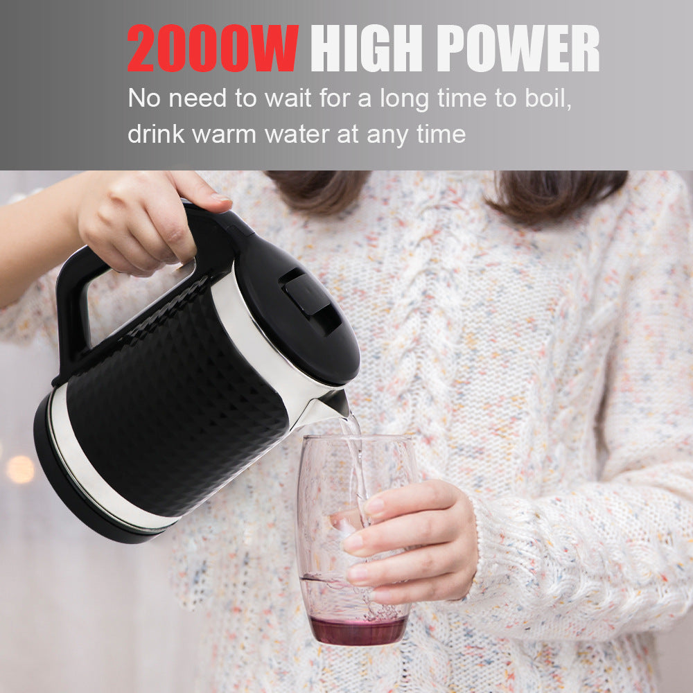 High-Powered Electric Kettle with Rapid Boil Function and 360° Swivel Base Kalsten