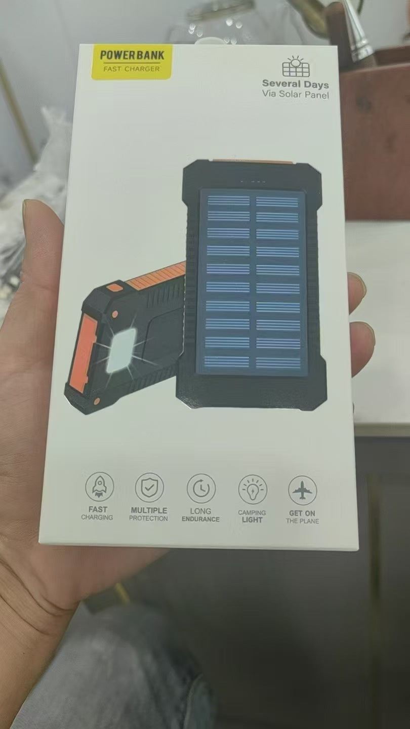 Solar-powered power bank with integrated compass and carabiner hook Kalsten