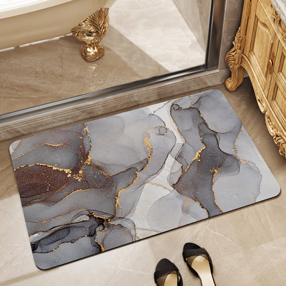Floral Design Absorbent Bathroom Mat Acalora