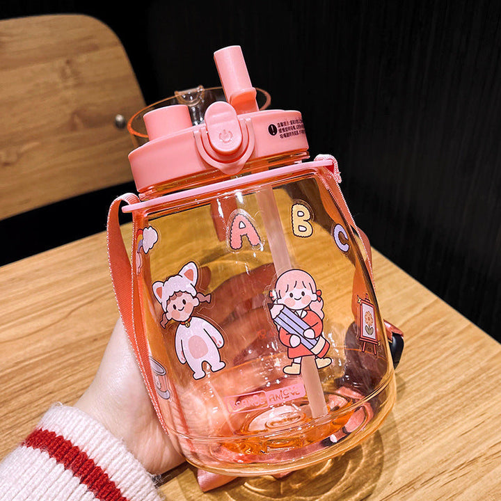 Women Glass Drinking Bottle with Secure Lid Kalsten